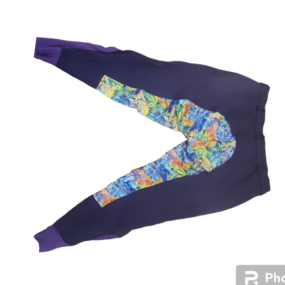 Buckwild Curvy Mare High Waist Breech Purple Painted Ponies Breeches Size 38 - Picture 5 of 12